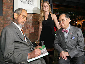 Kevin Sinclair with his daughter Kiri and Donald Tseng