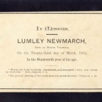 In Memoriam notice for Lumley Newmarch