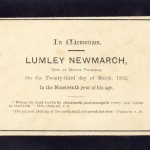 In Memoriam notice for Lumley Newmarch