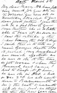 Page 1 of letter written by Julia Newmarch