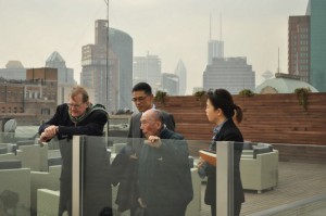 Mr S C Fong on the roof of the old Jardines Building