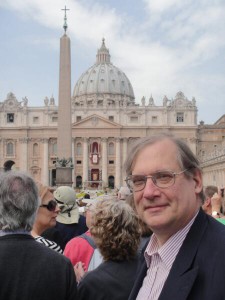 Me and Pope Benedict (if you look closely you can find him in the far distance under the awning)