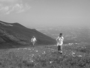 Me behind Hong Ying on hill