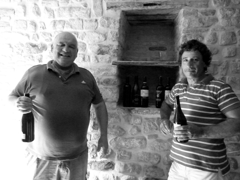 Angelo and Francesco with their wine
