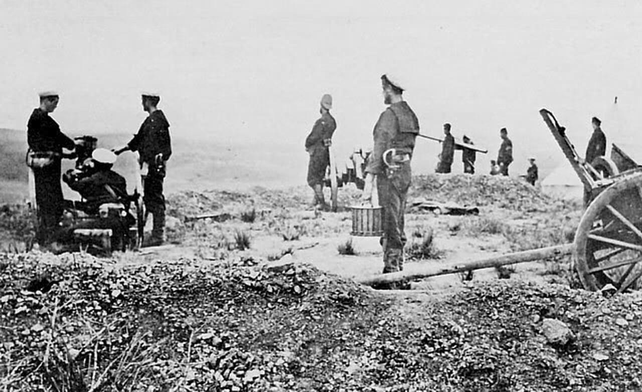 Firing across the Tugela River from Fort Pearson, January 1879