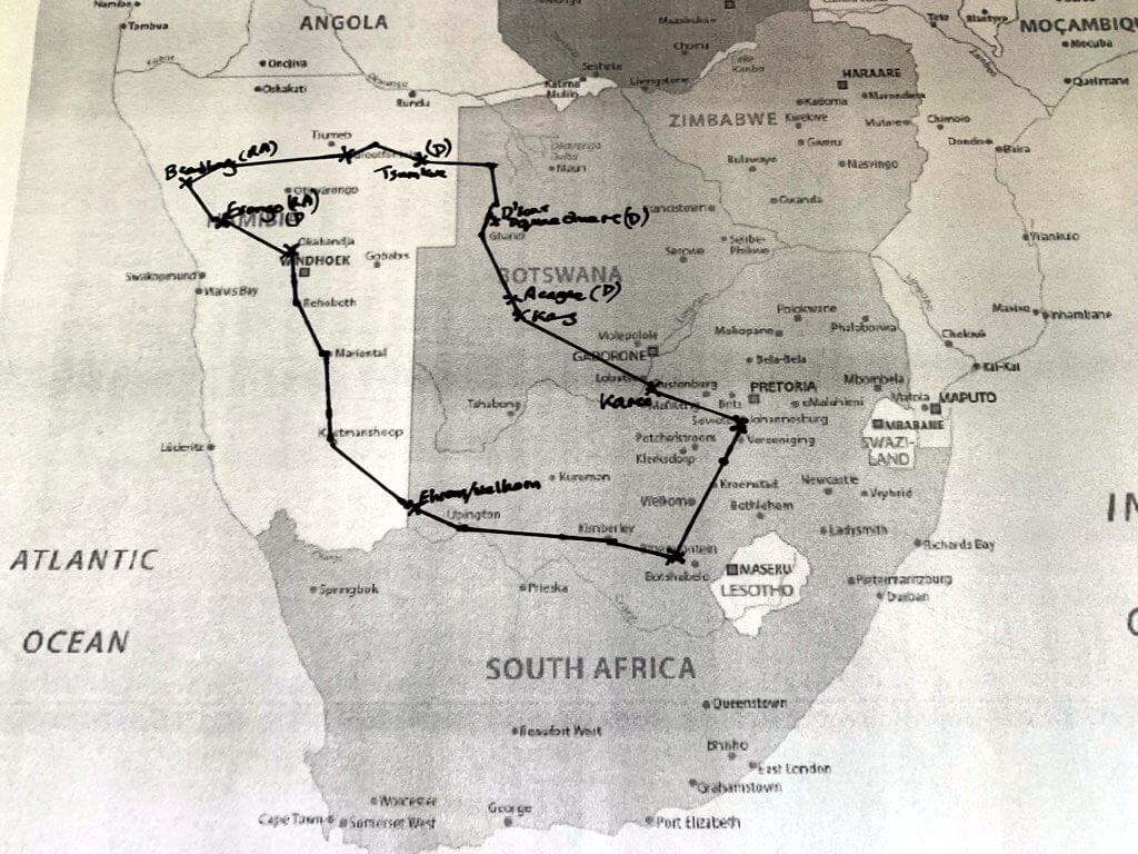 African itinerary 