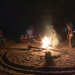 Tourist dance at Dquae Quare Lodge, Botswana